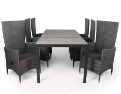 Fanø Paris Keramik Havemøbelsæt - 90x195 cm - Grå/grå