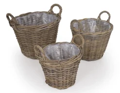 Fletkurv - Naturrattan - Ø:30 cm