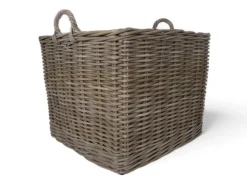 Fletkurv m/hjul - Kubu Naturrattan - 62x62 cm