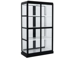 Glasskab m/2 låger - Sort