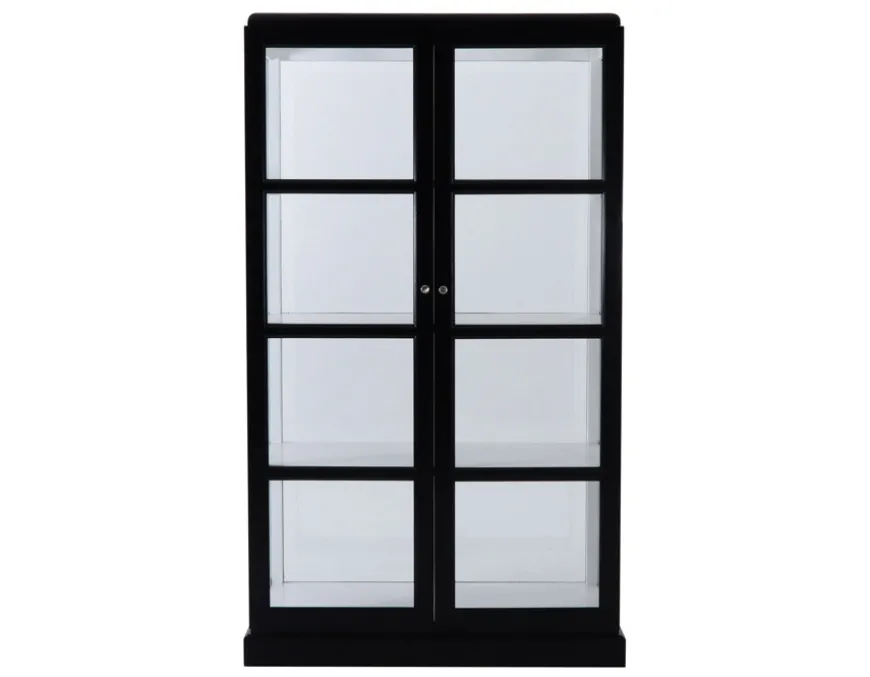 Glasskab m/2 låger - Sort
