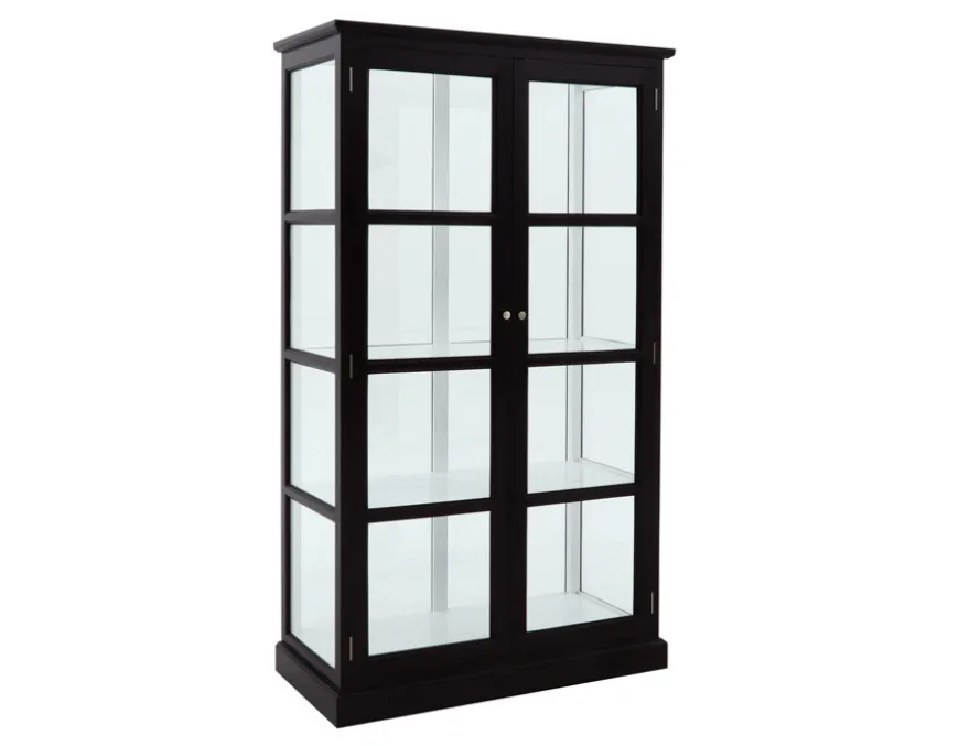 Glasskab m/2 låger - Sort