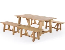 Hercules 246 Teak - Sæt m/4 bænke
