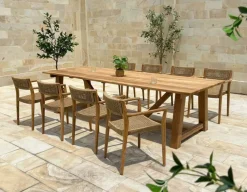 Hercules Manja Teak havemøbelsæt m/8 stole - 100x290 cm
