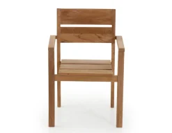 Hercules Teak stabelstol med armlæn