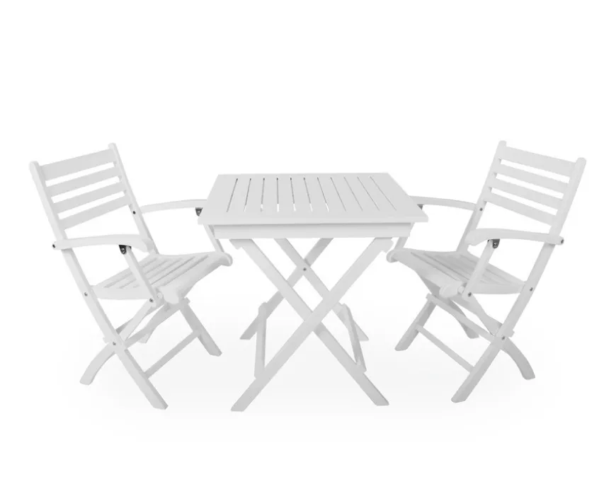 Hornbæk 70x70 cafesæt m/armlæn