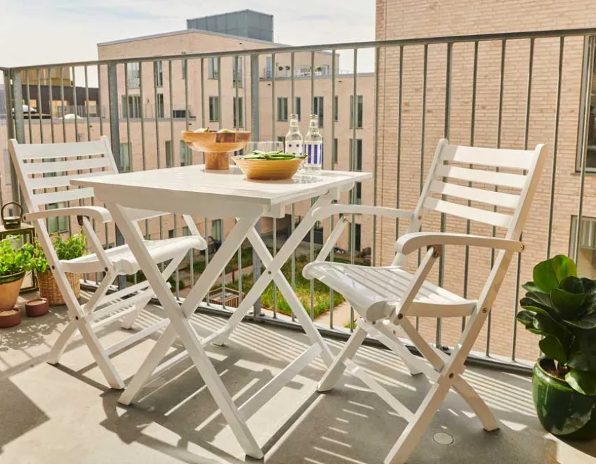 Hornbæk 70x70 cafesæt m/armlæn