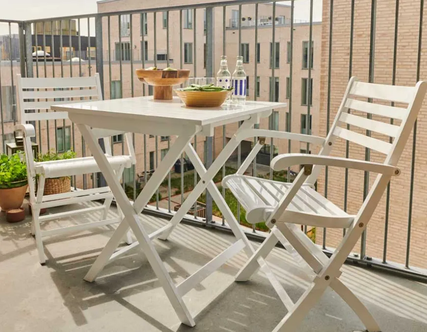 Hornbæk 70x70 cafesæt m/armlæn