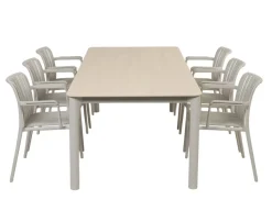 Karen Sonja Havemøbelsæt - 99,5x210 cm - Gråhvid