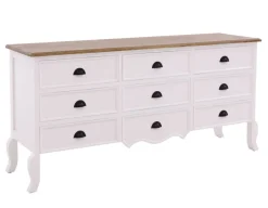 Kommode m/9 skuffer - Hvid