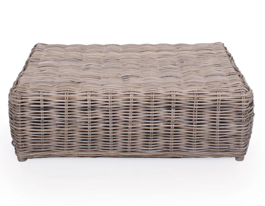 Kubu Sofabord m/glasplade - Naturrattan