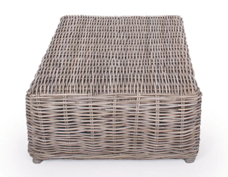 Kubu Sofabord m/glasplade - Naturrattan