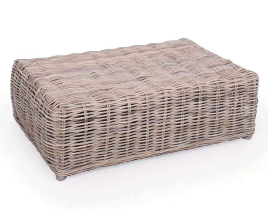 Kubu Sofabord m/glasplade - Naturrattan