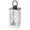Lanterne, Hvid m/metal-top, 14x14x34 cm