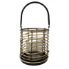 Lanterne, Sort metal / Træ, Ø:16 x H:17 cm