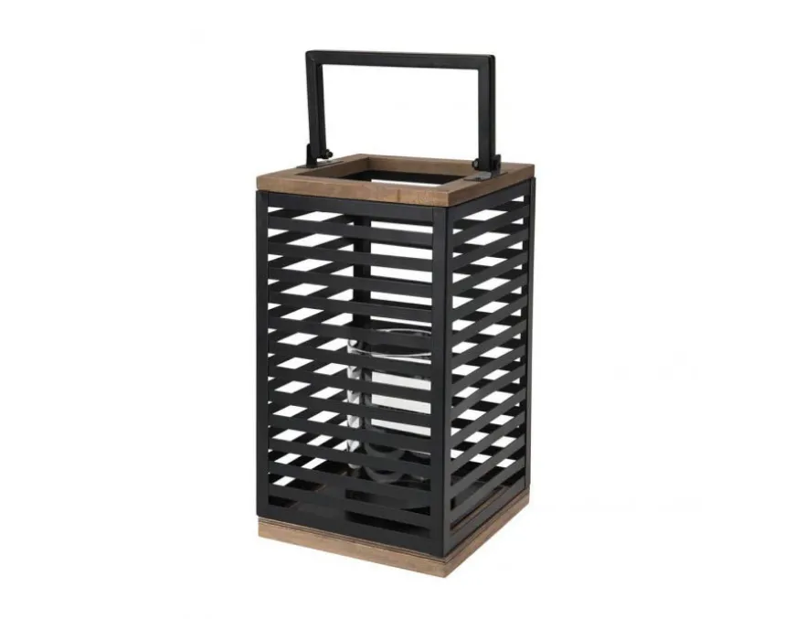 Lanterne, Sort Metal, 15x15x28 cm