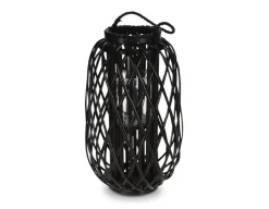 Lanterne, Sort Rattan, Ø:28 x H:50 cm