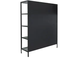 Lønstrup Vitrineskab i Metal - 135x40x160 cm - Sort