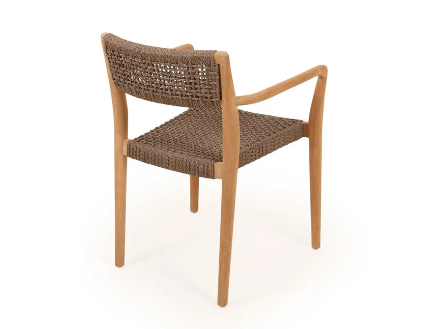 Luna Tonka Teak havemøbelsæt m/6 stole - Ø180 cm