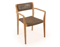 Luna Tonka Teak havemøbelsæt m/6 stole - Ø180 cm