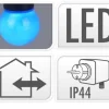 Lyskæde, LED m/20 pærer, Multifarvet