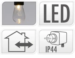Lyskæde, LED m/20 pærer, Varm hvid