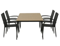 Malmø Geneve Havemøbelsæt - 100x160 cm - Mørkegrå