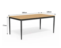 Malmø Geneve Havemøbelsæt - 100x180/235 cm - Mørkegrå