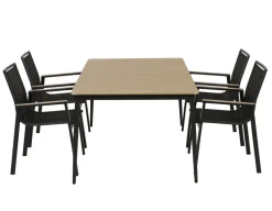Malmø Havelmøbelsæt m/4 Stabelstole - 100x160 cm - Mørkegrå