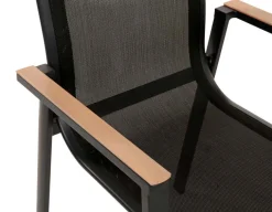 Malmø Havemøbelsæt m/6 stabelstole - 100x180/235 cm - Mørkegrå