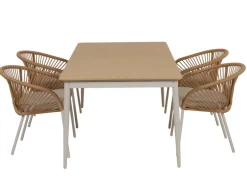 Malmø Nora Havemøbelsæt - 100x180/235 cm - Gråhvid