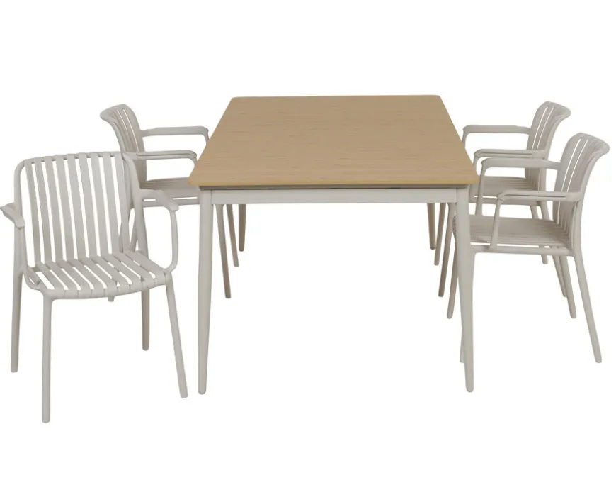 Malmø Sonja Havemøbelsæt - 100x180/235 cm - Gråhvid