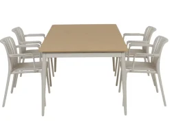 Malmø Sonja Havemøbelsæt - 100x180/235 cm - Gråhvid