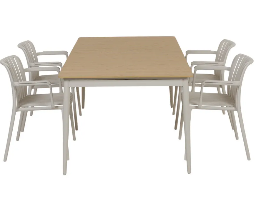 Malmø Sonja Havemøbelsæt - 100x180/235 cm - Gråhvid