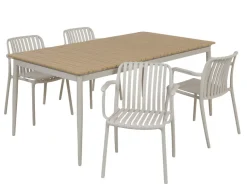Malmø Sonja Havemøbelsæt - 100x180/235 cm - Gråhvid