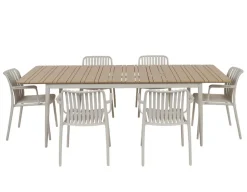 Malmø Sonja Havemøbelsæt - 100x180/235 cm - Gråhvid