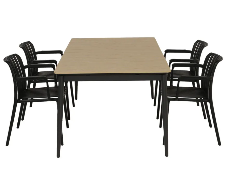 Malmø Sonja Havemøbelsæt - 100x180/235 cm - Mørkegrå