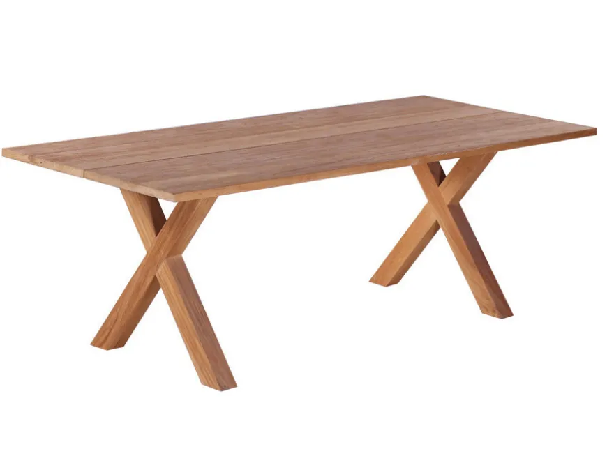 Milo Plankebord 90x200 cm - m/bordben i teak - Kryds