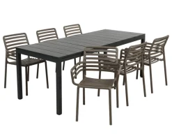 Nardi Rio Doga Havemøbelsæt 140-210cm - Antracit/Tabacco