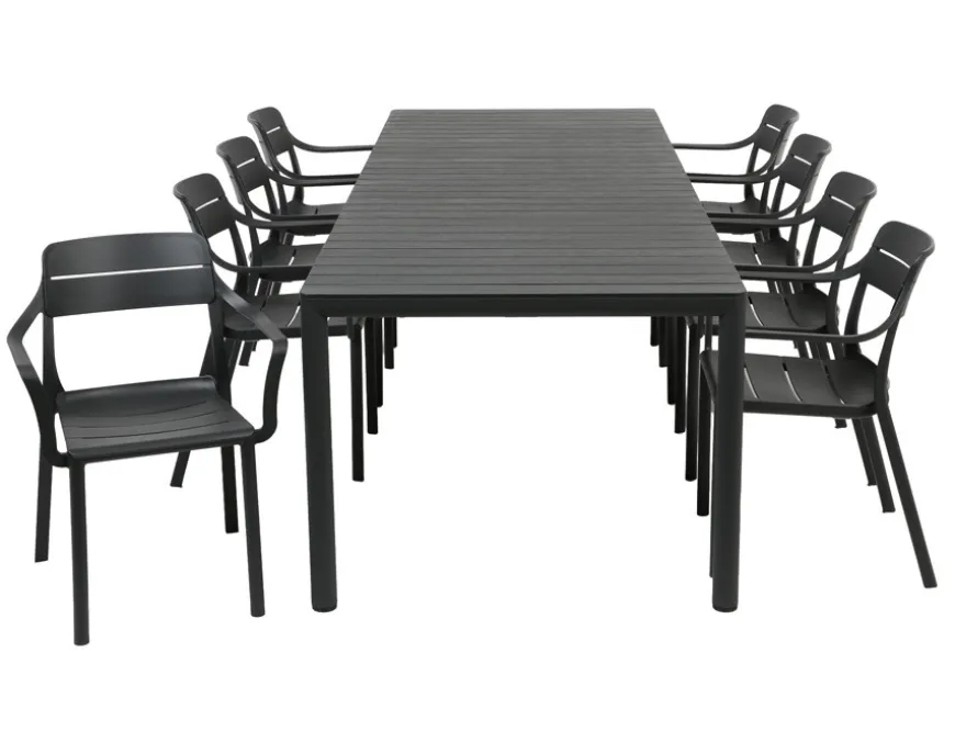 Nardi Tevere Cassia Havemøbelsæt 210-275cm - Antracit