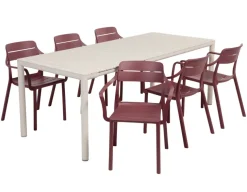 Nardi Tevere Cassia Havemøbelsæt 147-211cm - Sand/Borgogna
