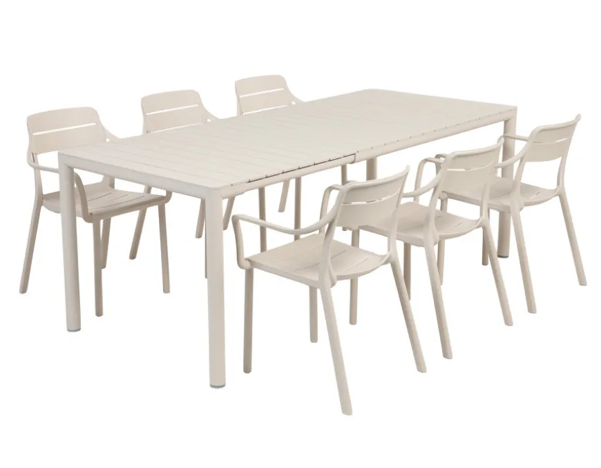 Nardi Tevere Cassia Havemøbelsæt 147-211cm - Sand