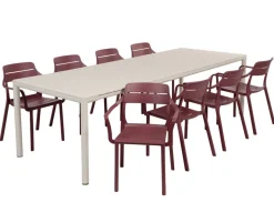Nardi Tevere Cassia Havemøbelsæt 210-275cm - Sand/Borgogna