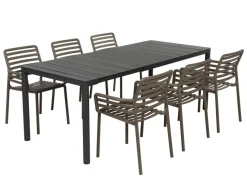 Nardi Tevere Doga Havemøbelsæt 147-211cm - Antracit/Tabacco