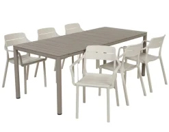Nardi Tevere/Cassia Havemøbelsæt 147-211cm - Latte/Sand