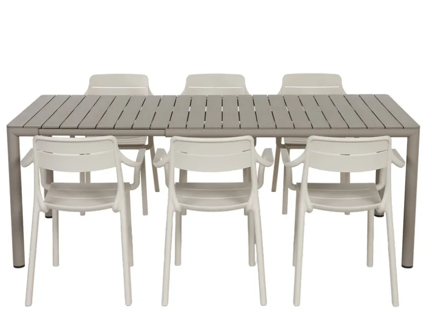 Nardi Tevere/Cassia Havemøbelsæt 147-211cm - Latte/Sand