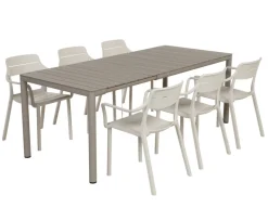 Nardi Tevere/Cassia Havemøbelsæt 147-211cm - Latte/Sand