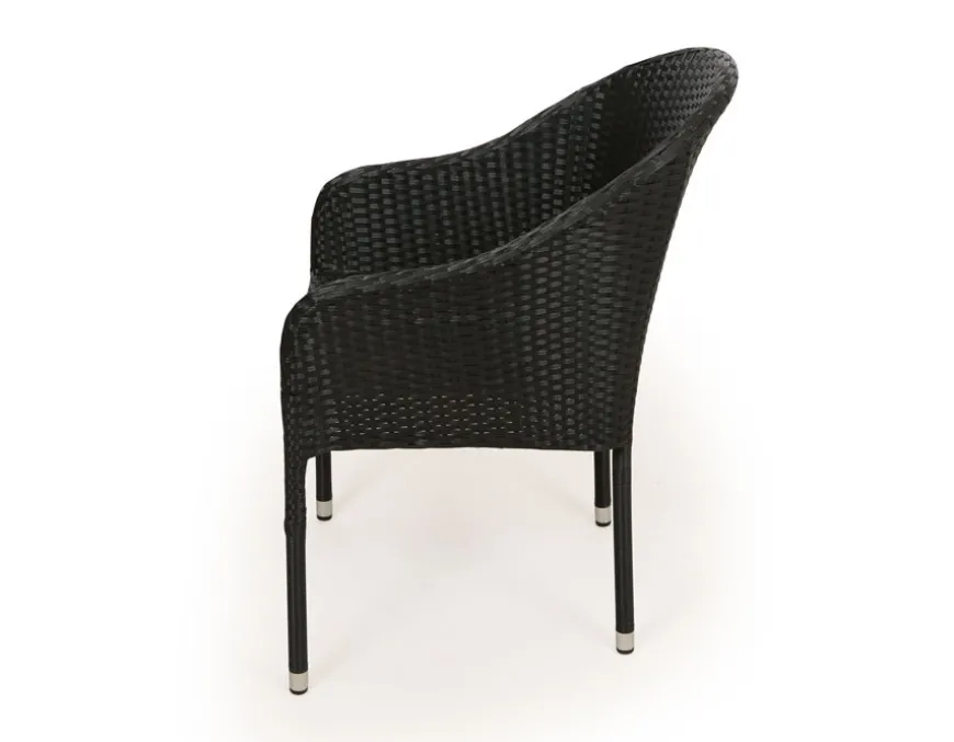 Nydala Andrea Havemøbelsæt m/4 stole - 90x150/200 - Grå/Sort