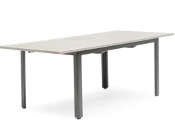 Nydala Geneve Havemøbelsæt m/4 stole - 90x150/200 - Lys Grå/Sort