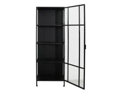Nyråd Vitrineskab i Metal - 60x40x172 cm - Sort
